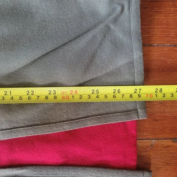 Vintage French Wool Skirt Olive Red Pencil, sz 2 - Picture 5 of 14